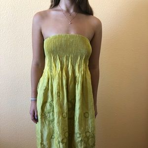 Chartreuse stretchy flowy dress or maxi skirt